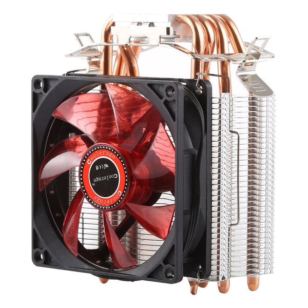 CoolAge L400 DC 12V 1600PRM 40.5cfm Heatsink Hydraulic Bearing Cooling Fan CPU Cooling Fan for AMD Intel 775 1150 1156 1151(Red)