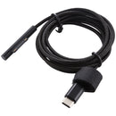 USB-C / Type-C to 6 Pin Nylon Male Power Cable for Microsoft Surface Pro 3 / 4 / 5 / 6 Laptop Adapter, Cable Length: 1.5m