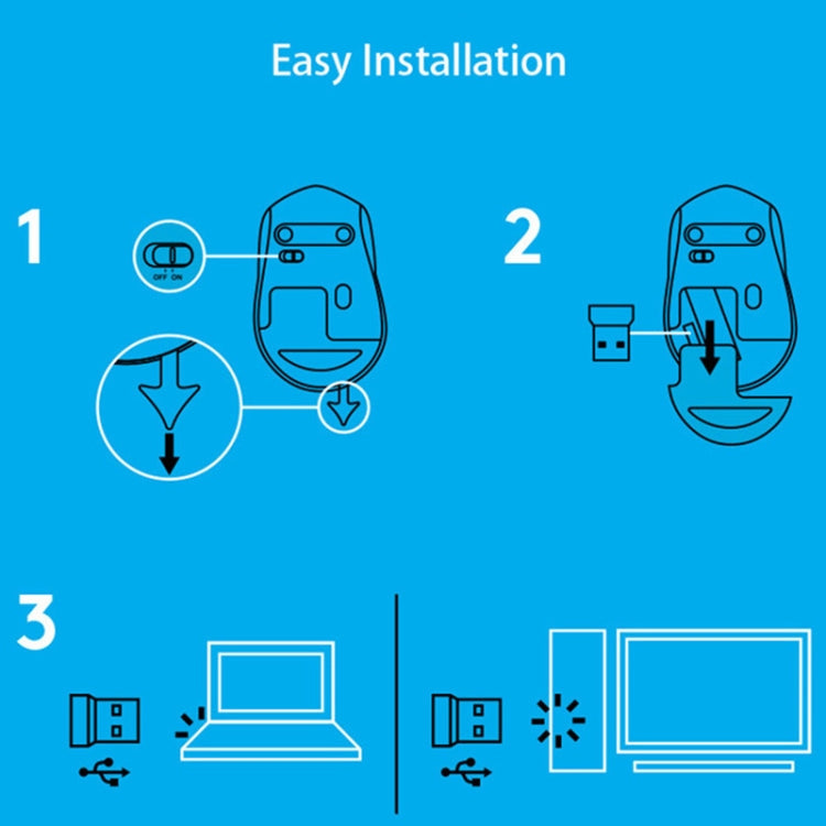 Logitech M330 Wireless Optical Mute Mouse with Micro USB Receiver (Blue)