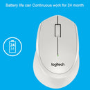 Logitech M330 Wireless Optical Mute Mouse with Micro USB Receiver (White)
