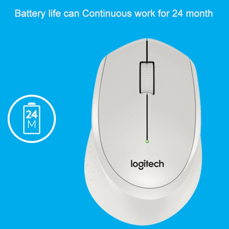 Logitech M330 Wireless Optical Mute Mouse with Micro USB Receiver (White)