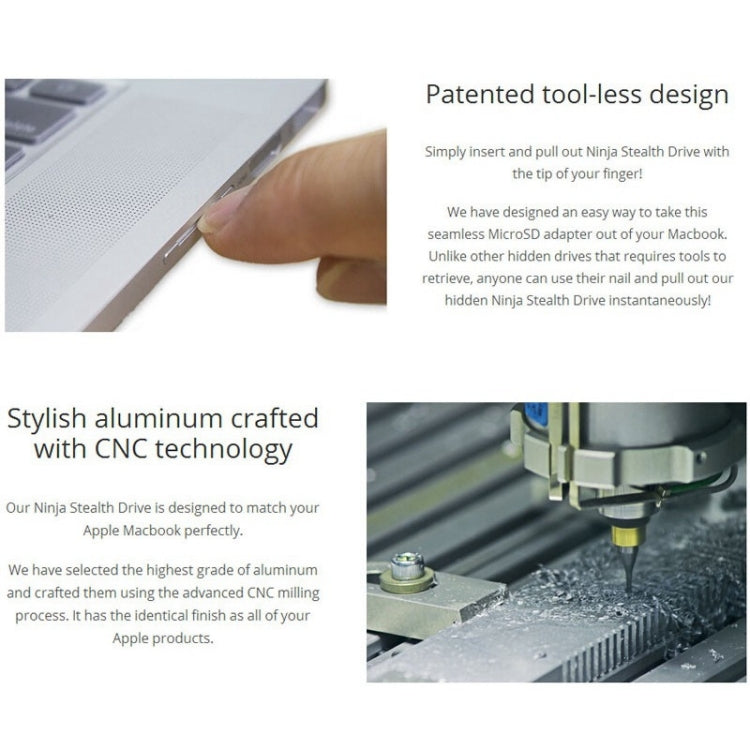 BASEQI Hidden Aluminum Alloy High Speed SD Card Case for Dell XPS 15.6 inch (9550) Laptop