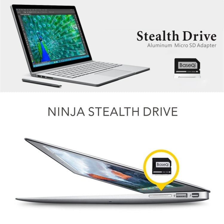 BASEQI Hidden Aluminum Alloy SD Card Case for Lenovo Ideapad 320S Laptop