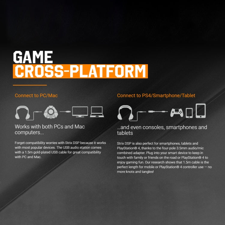 ASUS USB 2.0 ROG Strix DSP 7.1 Surround Sound E-sports Game Headset with Mic & Sound Console