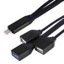 3 in 1 Type-C / USB-C to 3 x USB 3.0 Cable(Black)