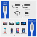 USB-C / Type-C Male to USB-C Female Aluminum Alloy Extender Extension Cable, Length: 1m(Silver)