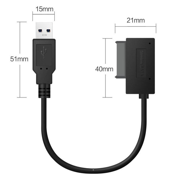 Professional USB 2.0 to 7+6Pin Slimline SATA Cable Adapter Indicator