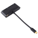 USB 2.0 + Audio Port + VGA + HDMI to USB-C / Type-C HUB Adapter (Black)