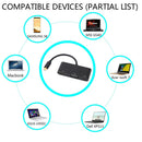 USB 2.0 + Audio Port + VGA + HDMI to USB-C / Type-C HUB Adapter (Black)