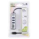2 in 1 TF / SD Card Reader + 3 x USB 3.0 Ports to USB-C / Type-C HUB Converter, Cable Length: 26cm (Black)