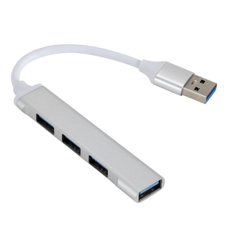 A809 USB 3.0 x 1 + USB 2.0 x 3 to USB 3.0 Multi-function Splitter HUB Adapter (Silver)