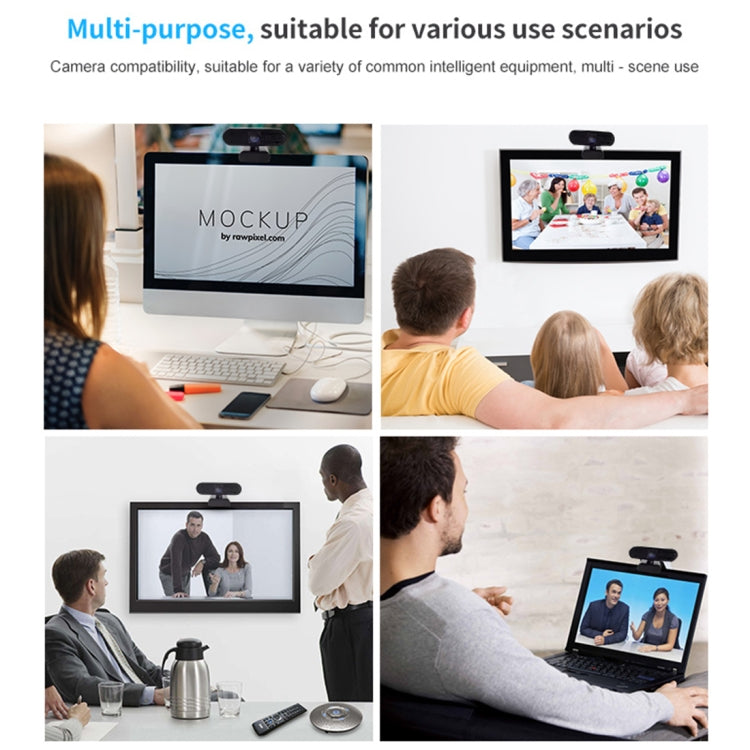 H703 2.0 Mega Pixels Full HD 1080P Drive-free Auto Focus USB Computer Camera with Dual Omnidirectional Noise Reduction Microphone(Black)