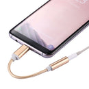 USB-C / Type-C Male to 3.5mm Female Weave Texture Audio Adapter, Length: about 10cm(Gold)