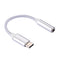USB-C / Type-C Male to 3.5mm Female Weave Texture Audio Adapter, For Galaxy S8 & S8 + / LG G6 / Huawei P10 & P10 Plus / Oneplus 5 / Xiaomi Mi6 & Max 2 /and other Smartphones, Length: about 10cm(Silver)