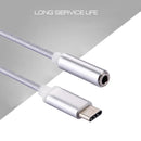 USB-C / Type-C Male to 3.5mm Female Weave Texture Audio Adapter, For Galaxy S8 & S8 + / LG G6 / Huawei P10 & P10 Plus / Oneplus 5 / Xiaomi Mi6 & Max 2 /and other Smartphones, Length: about 10cm(Silver)