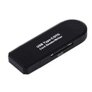 3 in 1 USB-C / Type-C 3.1 to USB 2.0 + Micro USB + SD(HC) + Micro SD Card Reader Adapter with OTG Function for Macbook / Google Chromebook / Nokia N1 / Letv(Black)