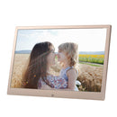 HSD1202 12.1 inch 1280x800 High Resolution Display Digital Photo Frame with Holder and Remote Control, Support SD / MMC / MS Card / USB Port, UK Plug(Gold)