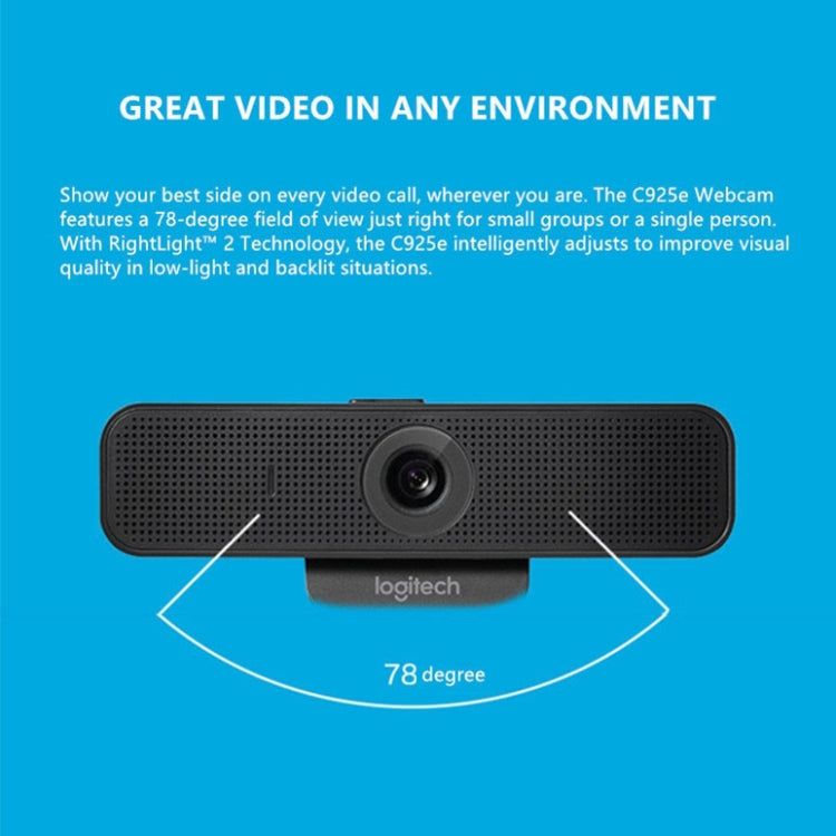 Logitech C925E 1080p HD Webcam with Integrated Security Cover(Black)