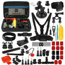 PULUZ 53 in 1 Accessories Total Ultimate Combo Kits with EVA Case (Chest Strap + Suction Cup Mount + 3-Way Pivot Arms + J-Hook Buckle + Wrist Strap + Helmet Strap + Extendable Monopod + Surface Mounts ... /3 /2 /1, DJI Osmo Action and Other Action Cameras