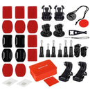 PULUZ 53 in 1 Accessories Total Ultimate Combo Kits with EVA Case (Chest Strap + Suction Cup Mount + 3-Way Pivot Arms + J-Hook Buckle + Wrist Strap + Helmet Strap + Extendable Monopod + Surface Mounts ... /3 /2 /1, DJI Osmo Action and Other Action Cameras