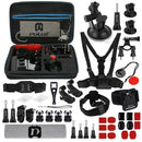 PULUZ 45 in 1 Accessories Ultimate Combo Kits with EVA Case (Chest Strap + Suction Cup Mount + 3-Way Pivot Arms + J-Hook Buckle + Wrist Strap + Helmet Strap + Surface Mounts + Tripod Adapter + Storage ... /3 /2 /1, DJI Osmo Action and Other Action Cameras