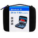 PULUZ 24 in 1 Bike Mount Accessories Combo Kits with EVA Case (Wrist Strap + Helmet Strap + Extension Arm + Quick Release Buckles + Surface Mounts + Adhesive Stickers + Tripod Adapter + Storage Bag + ... /3 /2 /1, DJI Osmo Action and Other Action Cameras