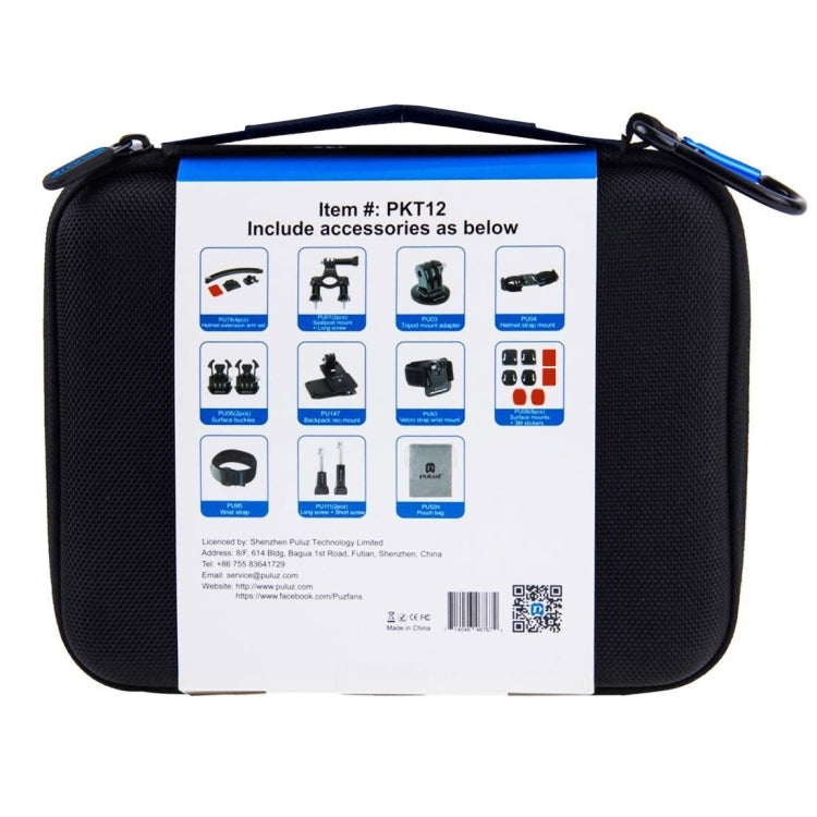PULUZ 24 in 1 Bike Mount Accessories Combo Kits with EVA Case (Wrist Strap + Helmet Strap + Extension Arm + Quick Release Buckles + Surface Mounts + Adhesive Stickers + Tripod Adapter + Storage Bag + ... /3 /2 /1, DJI Osmo Action and Other Action Cameras