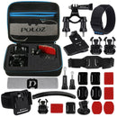 PULUZ 24 in 1 Bike Mount Accessories Combo Kits with EVA Case (Wrist Strap + Helmet Strap + Extension Arm + Quick Release Buckles + Surface Mounts + Adhesive Stickers + Tripod Adapter + Storage Bag + ... /3 /2 /1, DJI Osmo Action and Other Action Cameras