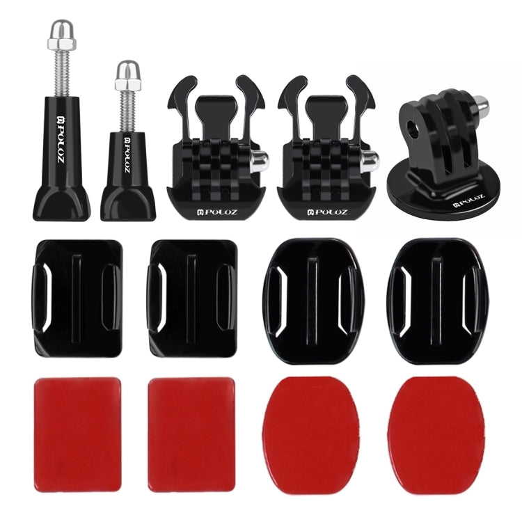 PULUZ 24 in 1 Bike Mount Accessories Combo Kits with EVA Case (Wrist Strap + Helmet Strap + Extension Arm + Quick Release Buckles + Surface Mounts + Adhesive Stickers + Tripod Adapter + Storage Bag + ... /3 /2 /1, DJI Osmo Action and Other Action Cameras