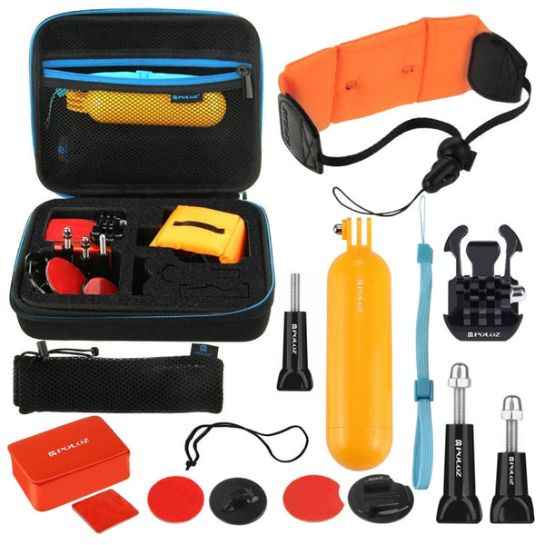 PULUZ 14 in 1 Surfing Accessories Combo Kits with EVA Case (Bobber Hand Grip + Floaty Sponge + Quick Release Buckle + Surf Board Mount + Floating Wrist Strap + Safety Tethers Strap + Storage Bag ) for ... /3 /2 /1, DJI Osmo Action and Other Action Cameras