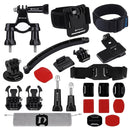 PULUZ 24 in 1 Bike Mount Accessories Combo Kits (Wrist Strap + Helmet Strap + Extension Arm + Quick Release Buckles + Surface Mounts + Adhesive Stickers + Tripod Adapter + Storage Bag + Handlebar Moun ... /3 /2 /1, DJI Osmo Action and Other Action Cameras