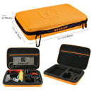 PULUZ 53 in 1 Accessories Total Ultimate Combo Kits with Orange EVA Case (Chest Strap + Suction Cup Mount + 3-Way Pivot Arms + J-Hook Buckle + Wrist Strap + Helmet Strap + Extendable Monopod + Surface ... /3 /2 /1, DJI Osmo Action and Other Action Cameras