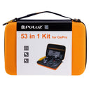PULUZ 53 in 1 Accessories Total Ultimate Combo Kits with Orange EVA Case (Chest Strap + Suction Cup Mount + 3-Way Pivot Arms + J-Hook Buckle + Wrist Strap + Helmet Strap + Extendable Monopod + Surface ... /3 /2 /1, DJI Osmo Action and Other Action Cameras