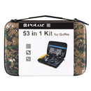 PULUZ 53 in 1 Accessories Total Ultimate Combo Kits with Camouflage EVA Case (Chest Strap + Suction Cup Mount + 3-Way Pivot Arms + J-Hook Buckle + Wrist Strap + Helmet Strap + Extendable Monopod + Sur ... /3 /2 /1, DJI Osmo Action and Other Action Cameras