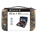 PULUZ 45 in 1 Accessories Ultimate Combo Kits with Camouflage EVA Case (Chest Strap + Suction Cup Mount + 3-Way Pivot Arms + J-Hook Buckle + Wrist Strap + Helmet Strap + Surface Mounts + Tripod Adapte ... /3 /2 /1, DJI Osmo Action and Other Action Cameras