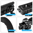 PULUZ U/C Shape Portable Handheld DV Bracket Stabilizer + LED Studio Light + Video Shotgun Microphone Kit with Cold Shoe Tripod Head for All SLR Cameras and Home DV Camera