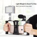 PULUZ 2 in 1 Live Broadcast Smartphone Video Rig + Microphone Kits for iPhone, Galaxy, Huawei, Xiaomi, HTC, LG, Google, and Other Smartphones(Red)