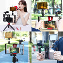 PULUZ 2 in 1 Live Broadcast Smartphone Video Rig + Microphone Kits for iPhone, Galaxy, Huawei, Xiaomi, HTC, LG, Google, and Other Smartphones(Red)