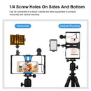 PULUZ 3 in 1 Vlogging Live Broadcast LED Selfie Light Smartphone Video Rig Kits with Microphone + Cold Shoe Tripod Head for iPhone, Galaxy, Huawei, Xiaomi, HTC, LG, Google, and Other Smartphones(Blue)