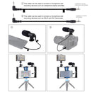 PULUZ 3 in 1 Vlogging Live Broadcast LED Selfie Light Smartphone Video Rig Kits with Microphone + Cold Shoe Tripod Head for iPhone, Galaxy, Huawei, Xiaomi, HTC, LG, Google, and Other Smartphones(Blue)