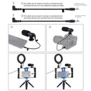 PULUZ 4 in 1 Vlogging Live Broadcast Smartphone Video Rig + 4.7 inch 12cm Ring LED Selfie Light Kits with Microphone + Tripod Mount + Cold Shoe Tripod Head for iPhone, Galaxy, Huawei, Xiaomi, HTC, LG, Google, and Other Smartphones(Blue)