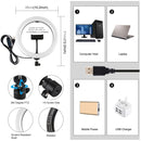 PULUZ 140cm Round Base Desktop Mount + 10.2 inch 26cm LED Ring Vlogging Video Light Kits with Cold Shoe Tripod Ball Head & Phone Clamp