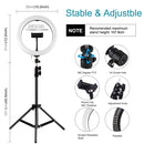 PULUZ 1.1m Tripod Mount + 10.2 inch 26cm RGBW LED Ring Vlogging Video Light Live Broadcast Kits with Cold Shoe Tripod Ball Head & Phone Clamp