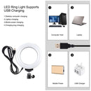 PULUZ 4.7 inch 12cm Curved Surface Ring Light + Round Base Desktop Mount USB 10 Modes 8 Colors RGBW Dimmable LED Ring Selfie Beauty Vlogging Photography Video Lights with Cold Shoe Tripod Ball Head(Black)