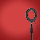 PULUZ 4.7 inch 12cm Curved Surface Ring Light + Round Base Desktop Mount USB 10 Modes 8 Colors RGBW Dimmable LED Ring Selfie Beauty Vlogging Photography Video Lights with Cold Shoe Tripod Ball Head(Black)