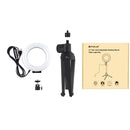 PULUZ 4.7 inch 12cm USB 10 Modes 8 Colors RGBW Dimmable LED Ring Vlogging Photography Video Lights + Desktop Tripod Mount with Cold Shoe Tripod Ball Head(Black)