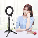 PULUZ 4.7 inch 12cm USB 10 Modes 8 Colors RGBW Dimmable LED Ring Vlogging Photography Video Lights + Desktop Tripod Mount with Cold Shoe Tripod Ball Head(Black)