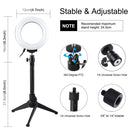 PULUZ 4.7 inch 12cm USB 10 Modes 8 Colors RGBW Dimmable LED Ring Vlogging Photography Video Lights + Desktop Tripod Mount with Cold Shoe Tripod Ball Head(Black)