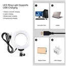 PULUZ 4.7 inch 12cm USB 10 Modes 8 Colors RGBW Dimmable LED Ring Vlogging Photography Video Lights + Desktop Tripod Mount with Cold Shoe Tripod Ball Head(Black)