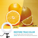PULUZ 4.7 inch 12cm USB 10 Modes 8 Colors RGBW Dimmable LED Ring Vlogging Photography Video Lights + Desktop Tripod Mount with Cold Shoe Tripod Ball Head(Black)